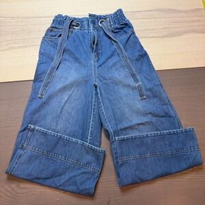 Tanya Taylor Jeans Women 4 High-Rise Elastic‎ Tie Cropped Casual Zip Relaxed